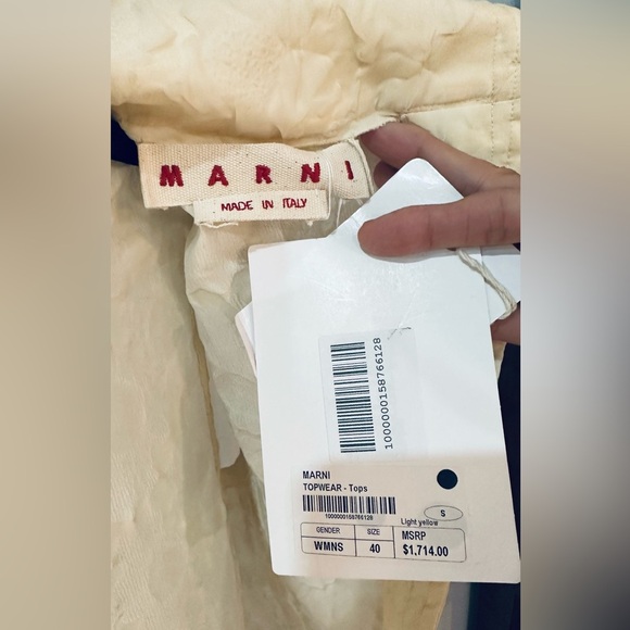 NWT Marni 3D Floral Turtleneck Sleeveless Top Pale Yellow IT 40 (US 4) - Picture 7 of 14